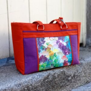Sac Chloé (2 en 1) abstrait, violet et uni orange