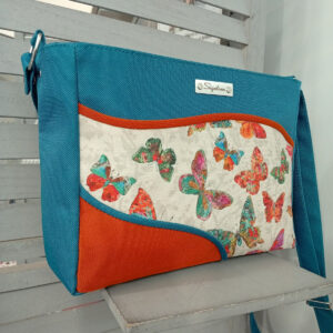 Sac « Jane », papillons et bleu canard