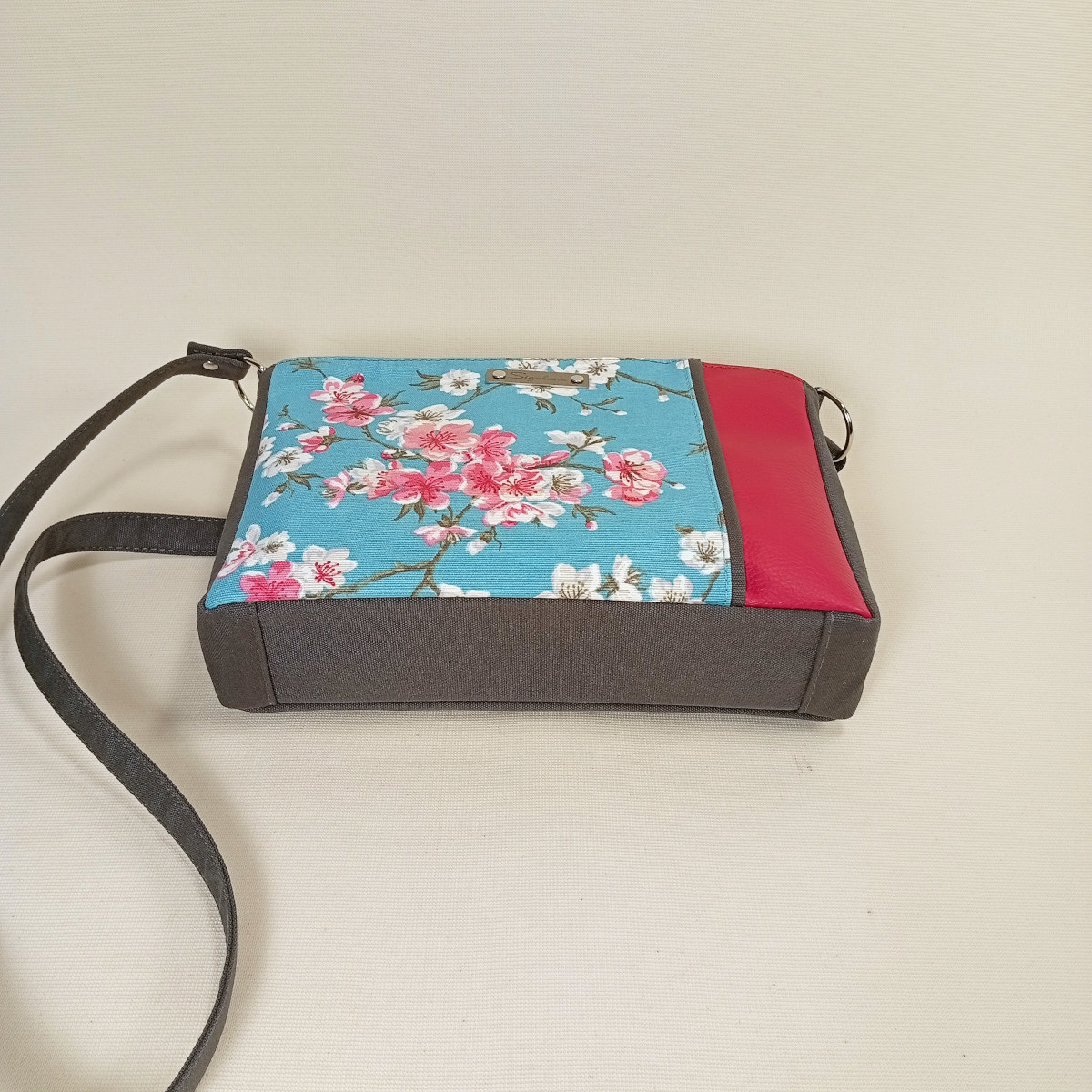 Sac "Emmie" cerisier du japon, bande rose et gris – Image 6