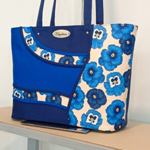 Sac Jessi décor ondulé pensées bleues