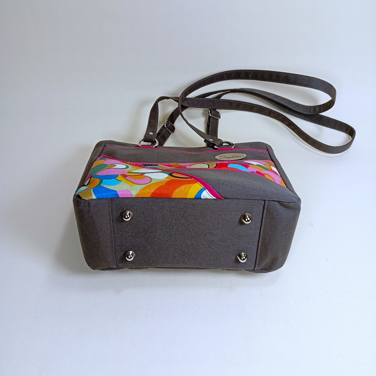 Sac Rosana (3 en 1) uni gris et abstrait multicolore – Image 7